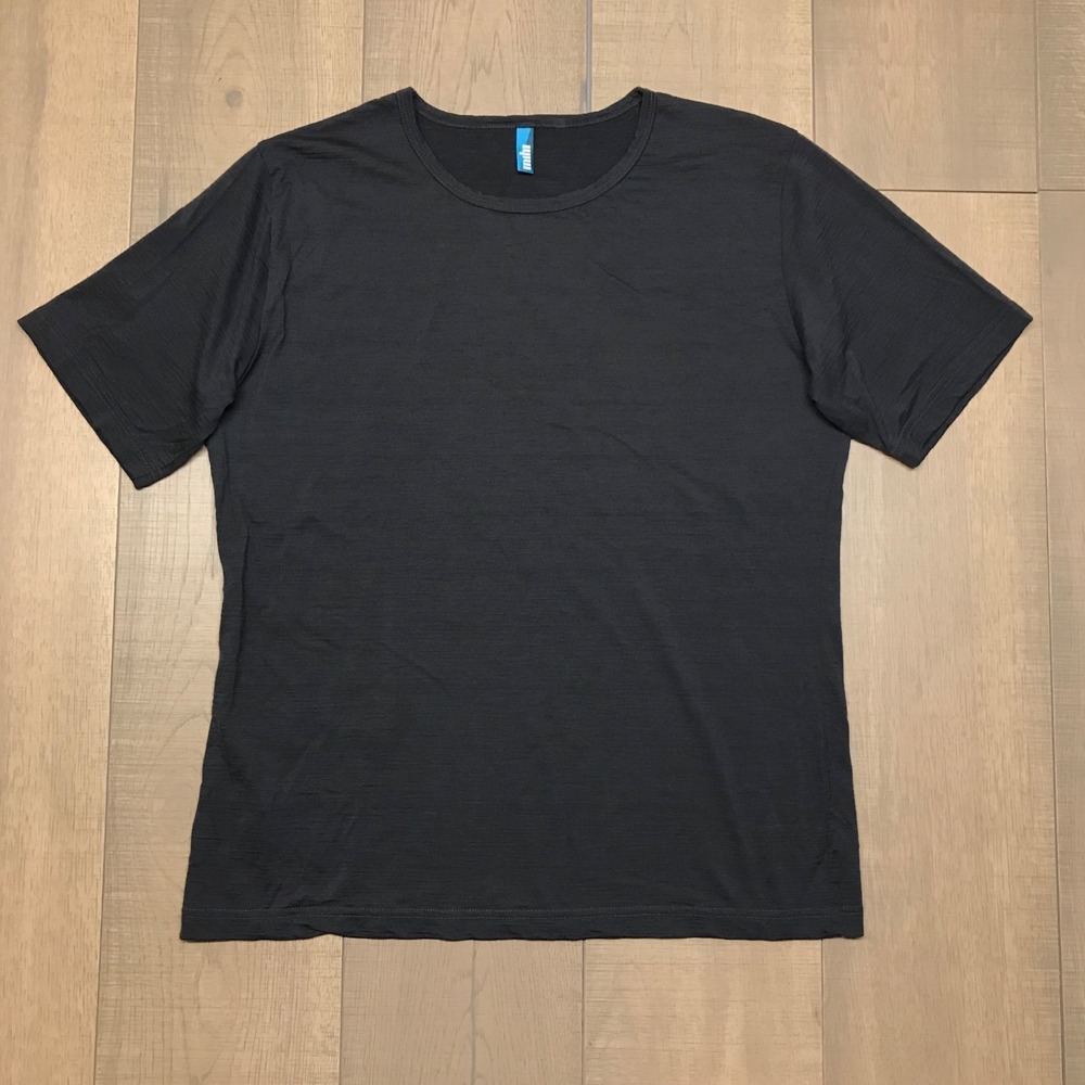 Mihi Merino Wool Tee Mens XL Gray Crewneck Short Sleeve T-Shirt Top New Zealand